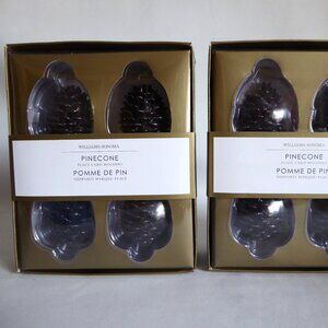 2013 WILLIAM SONOMA PINECONE METAL PLACE CARD NAME HOLDERS (NEW) 2 BOXES (8 QTY)